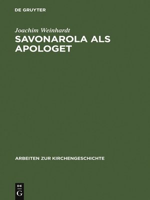 cover image of Savonarola als Apologet